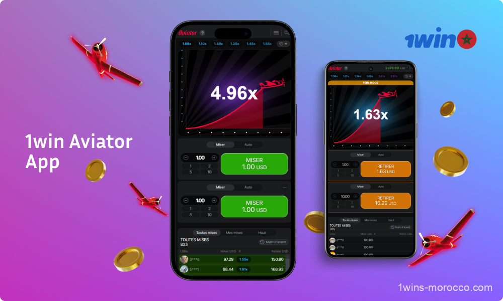 Les joueurs du Maroc peuvent jouer au jeu de crash Aviator sur l'application mobile 1win pour Android et iOS