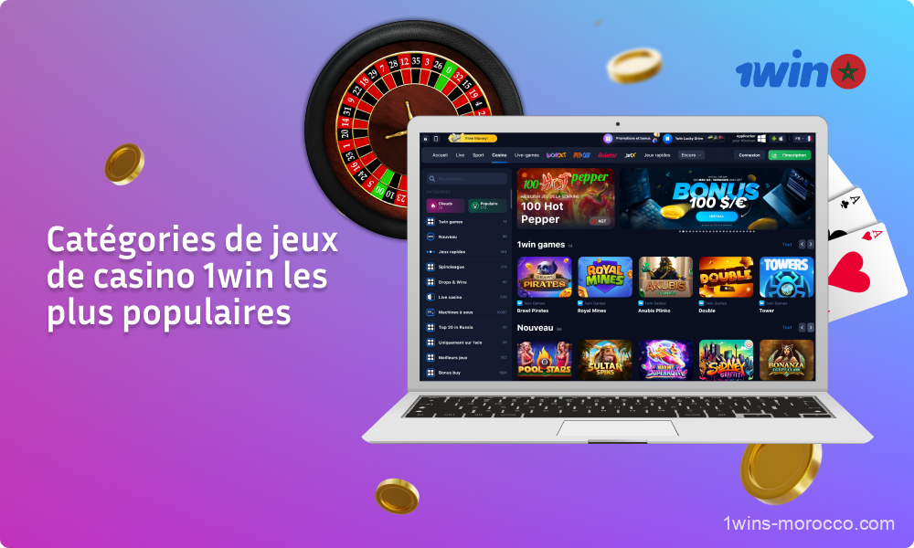 1win Casino Maroc offre une variété de catégories de jeux populaires, y compris des jeux nouveaux, rapides, avec croupier en direct, des machines à sous exclusives, des jeux de jackpot, des bonus d'achat et diverses variantes de roulette
