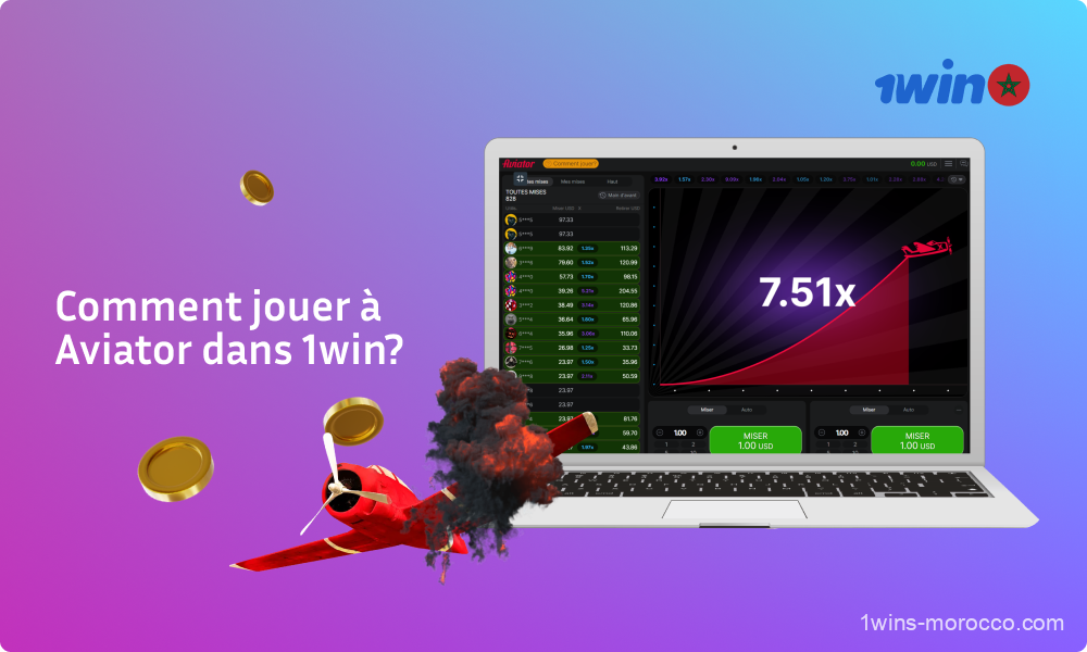 Pour jouer au jeu Aviator chez 1win au Maroc, vous devez créer un compte, faire un dépôt, puis trouver le jeu dans la catégorie casino, apprendre ses règles et ses mécanismes et fixer votre mise