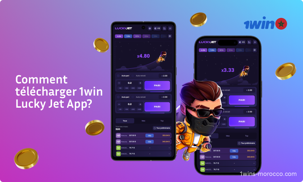 Pour télécharger l'application mobile 1win Lucky Jet, les joueurs du Maroc doivent se rendre sur le site du casino via leur appareil mobile, trouver le lien de téléchargement dans le menu de droite, télécharger le fichier, l'exécuter pour l'installer, puis se connecter à leur compte et commencer à jouer