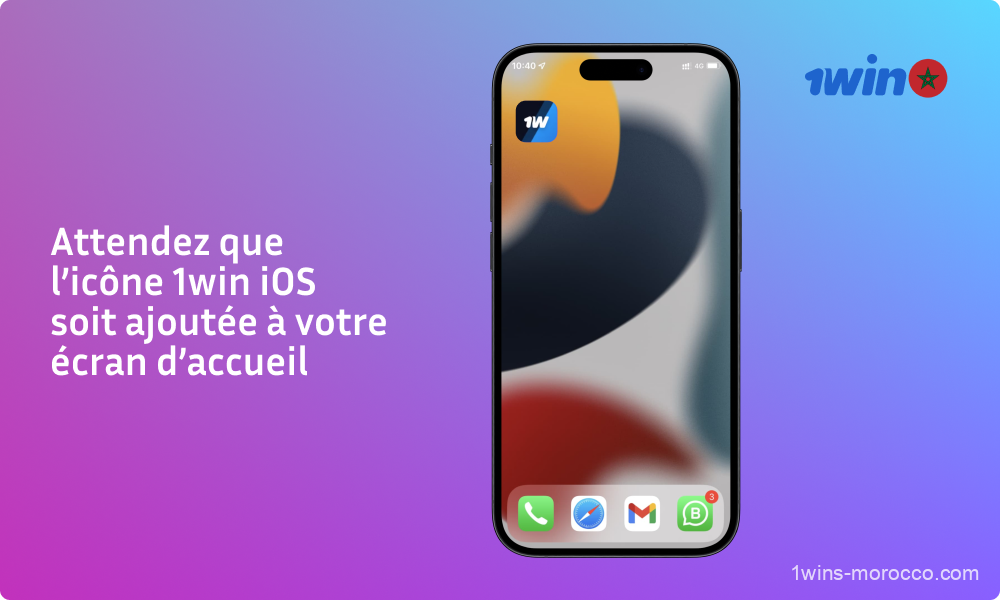 Les joueurs marocains doivent attendre que l'icône iOS de 1win apparaisse sur l'écran d'accueil de leur smartphone pour lancer rapidement le casino à travers celui-ci et commencer à jouer pour de l'argent réel