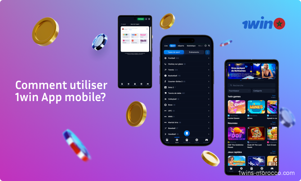 Pour commencer à jouer au casino et aux paris sportifs sur l'application mobile 1win Morocco, les joueurs doivent se connecter et approvisionner leur compte