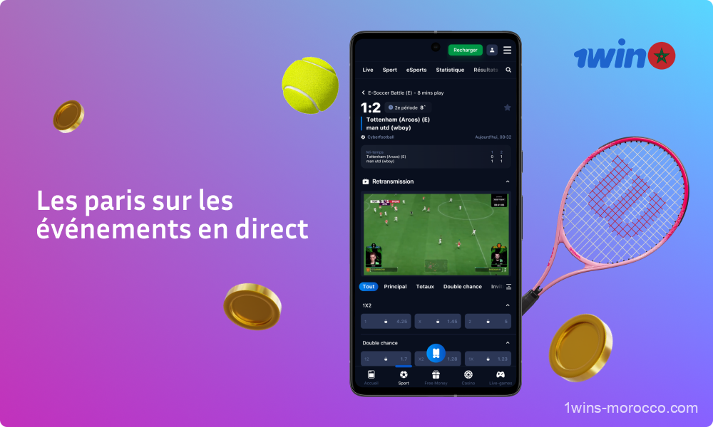 Parier sur des événements en direct sur l'application mobile 1win pour Android et iOS est une expérience amusante avec la possibilité de regarder des matchs en direct et d'utiliser le streaming en direct pour analyser et parier sur des événements