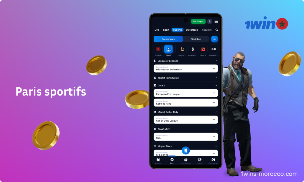 L'application mobile 1win offre aux joueurs marocains un large éventail d'opportunités de paris sur les cyber-événements sportifs
