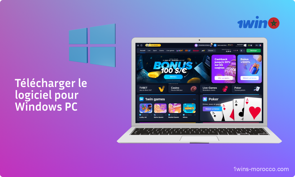 Pour faciliter l'accès aux jeux d'argent, 1win propose aux joueurs marocains de télécharger une application distincte pour les ordinateurs Windows